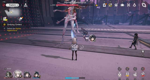 Arknights Endfield review real-time combat gameplay against boss on PC